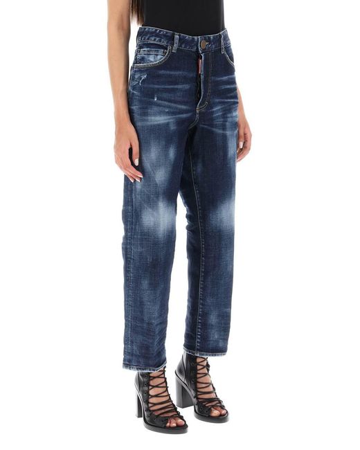 DSquared² Blue 'boston' Cropped Jeans