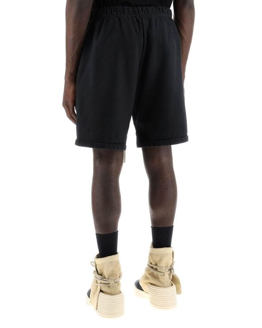 Fear Of God Black Cotton Terry Sports Bermuda Shorts for men