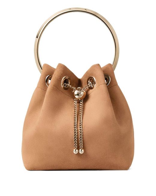 Jimmy Choo Brown Bon Bon Leather Bucket Bag
