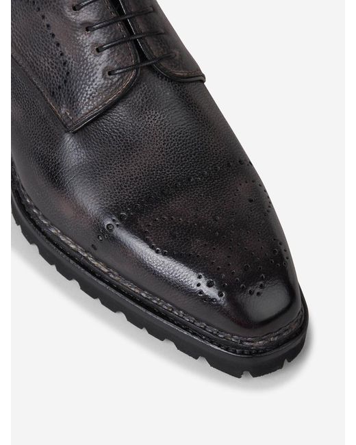 Bontoni Black Lace-up Brogue Shoes for men