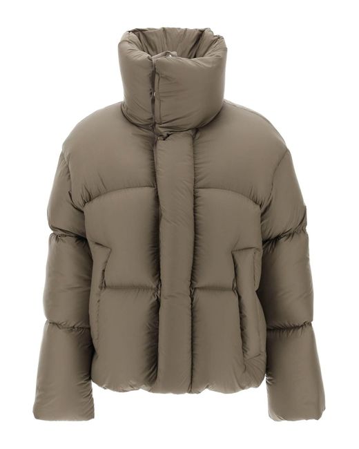 Ambush Synthetic Short High Neck Down Jacket in Brown (Green) | Lyst