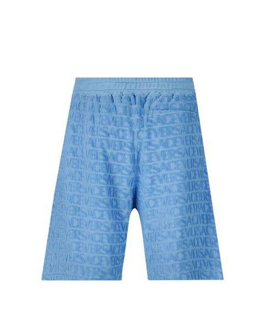 Versace Blue Cotton Shorts for men