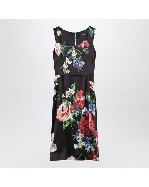Dolce & Gabbana Black Dress With Floral Print