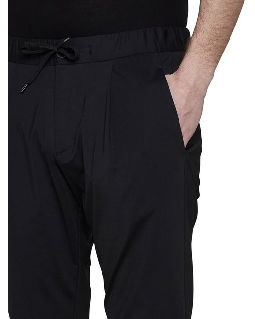 Herno Black Stretch Nylon Trousers for men