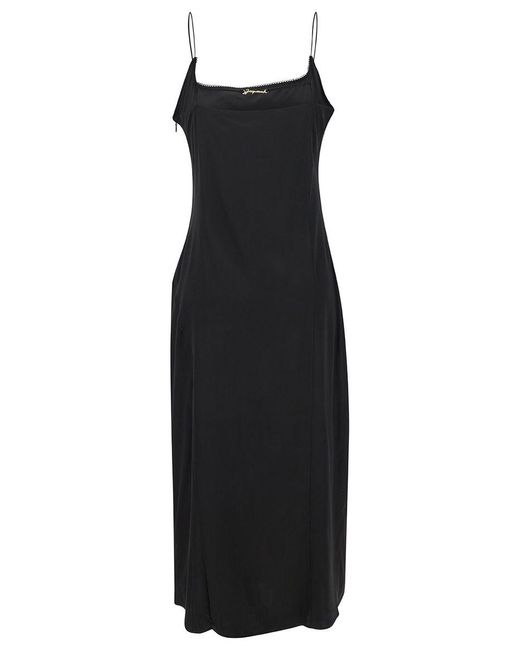Jacquemus Black 'La Robe Notte' Midi Dress With Logo Detail And Split