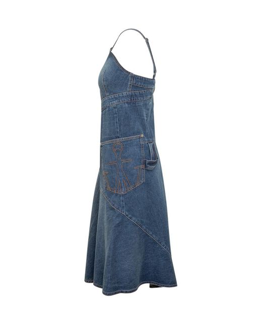 J.W. Anderson Blue Denim Twisted Strappy Dress