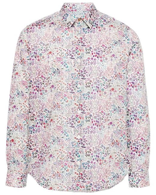 Paul Smith Multicolor Printed Organic Cotton Shirt for men