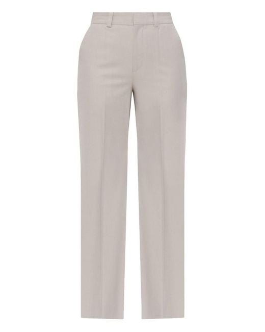Victoria Beckham Gray Wide Leg Tailored Trousers