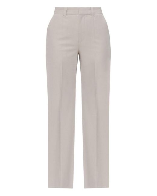 Victoria Beckham Gray Tailored Trousers With Front Fastening