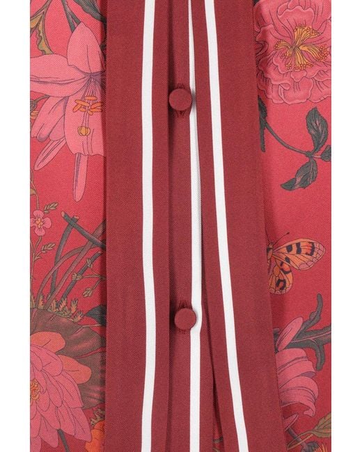 Gucci Red Printed Silk Shirt