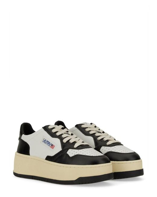 Autry White "Medalist Platform" Low Sneakers