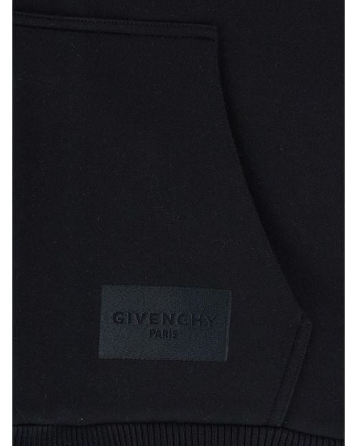Givenchy Blue Sweatshirt With Logo Patch On The Front And Kangaroo Pocket for men