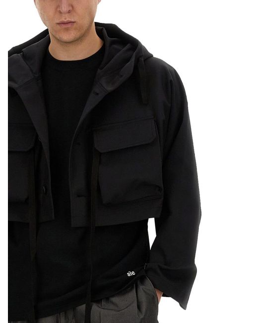 A.I.E. Black Cropped Jacket for men