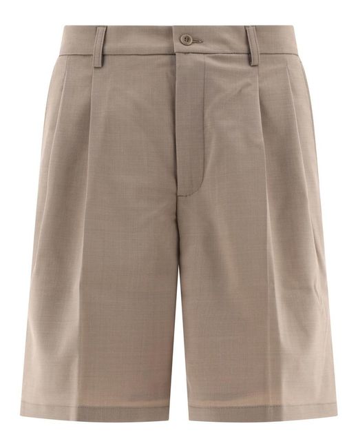 Norse Projects Gray "Benn" Pleated Shorts for men