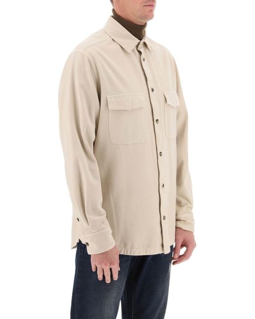 Agnona Natural Cotton & Cashmere Shirt for men