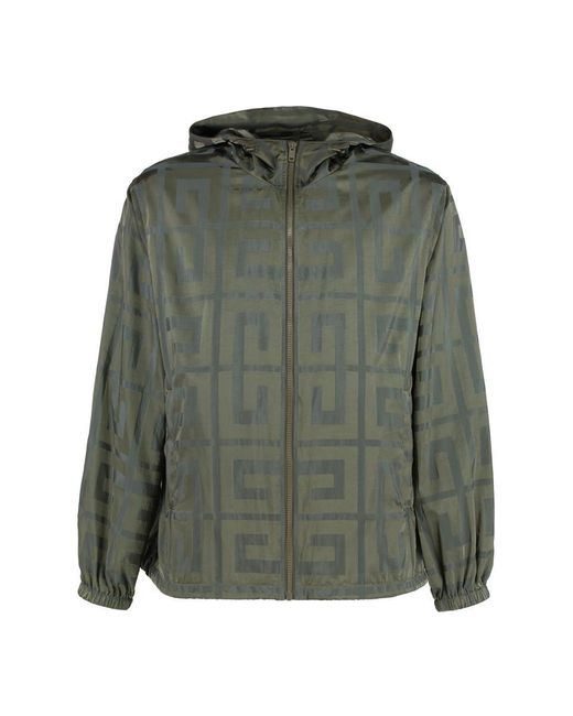 Givenchy Green Technical Fabric Hooded Jacket for men