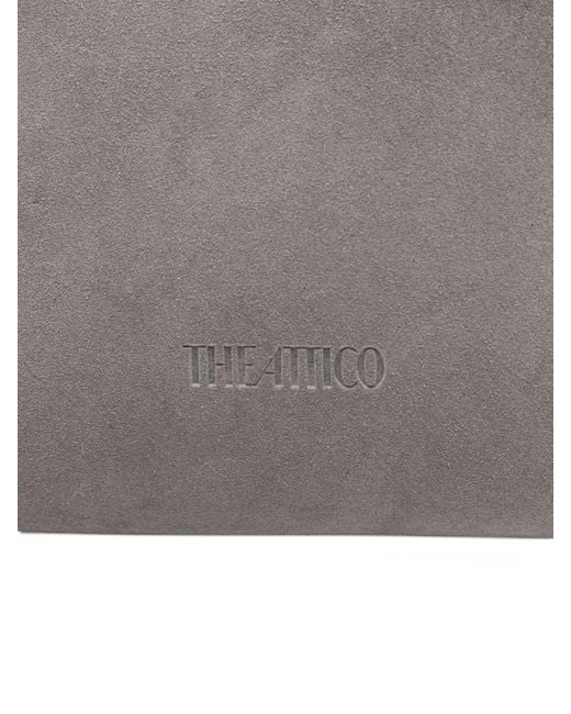 The Attico Gray La Passeggiata Medium Leather Shoulder Bag