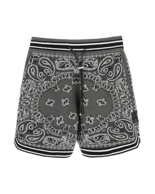 Amiri Cotton Bandana Knit Shorts In Green For Men | Lyst