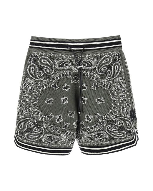 Amiri Cotton Bandana Shorts in Grey for Men Lyst Canada