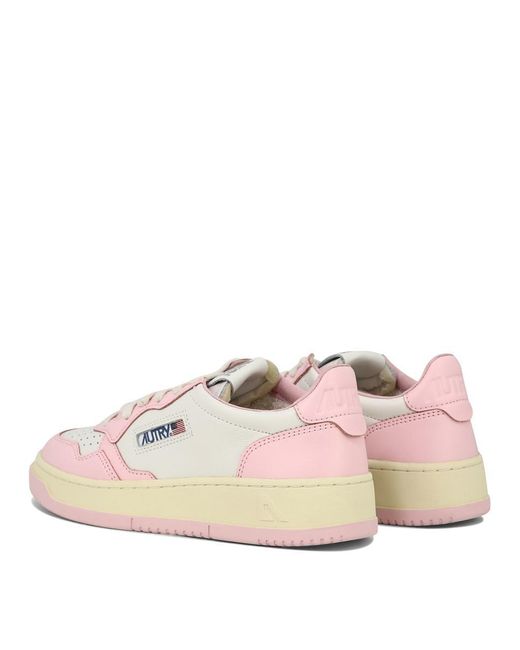 Autry Pink 'Medalist Low' Sneakers