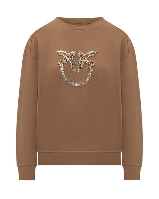 Pinko Brown Sweatshirt With Jewel Logo