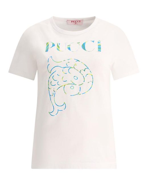 Emilio Pucci White T-Shirt With Logo