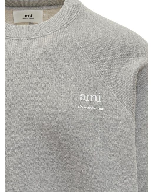 AMI Gray Sweatshirt With Logo for men