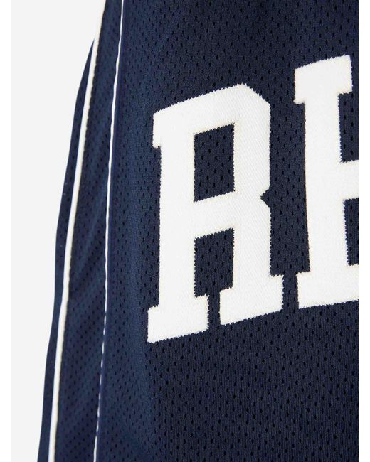 Rhude Blue Collegiate Logo Shorts for men