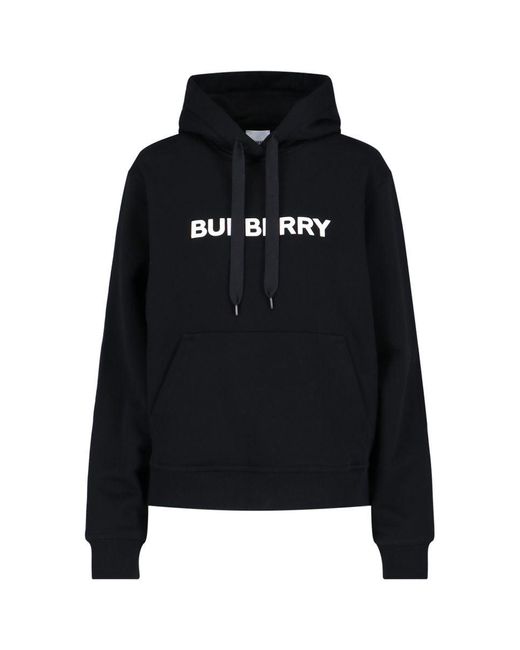 Burberry Black Logo Cotton Hoodie