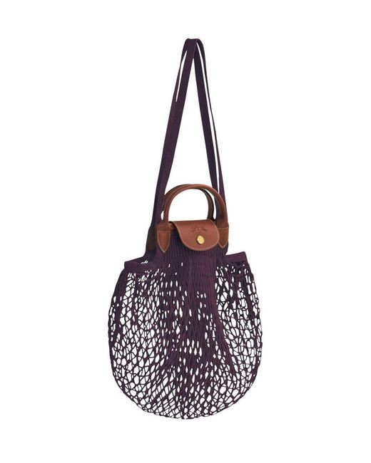 Longchamp Purple Le Pliage Filet L Bag