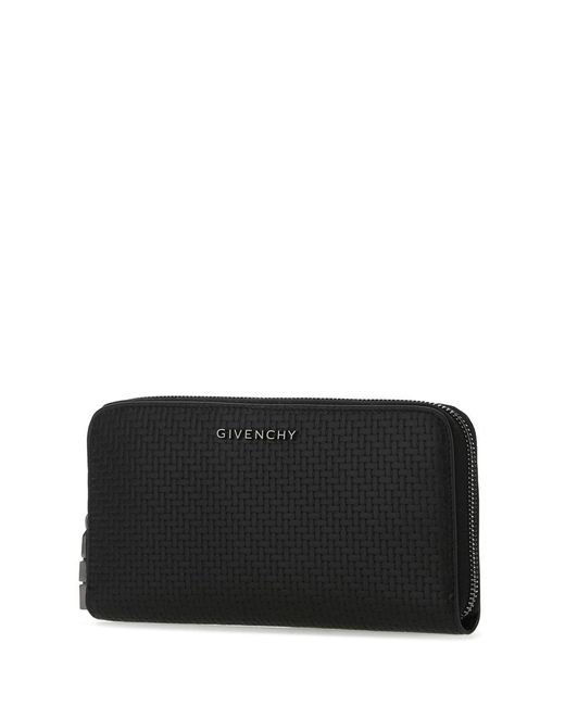 Givenchy Black Logo Detailed Zipped Long Wallet for men