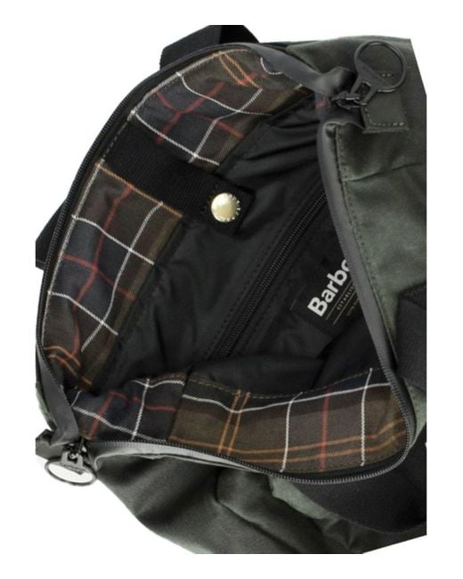 Barbour Black Field Waxed Sage Backpack for men