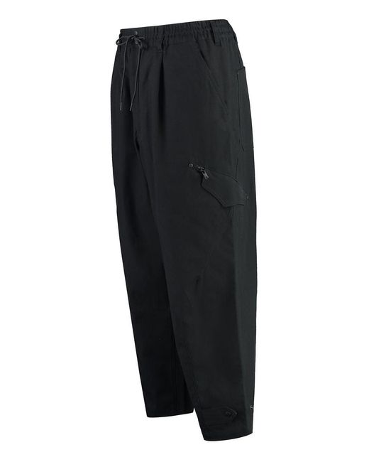 Y-3 Black Cotton Cargo-Trousers for men