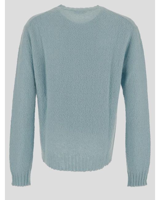 Jil Sander Blue Crew Neck Sweater for men