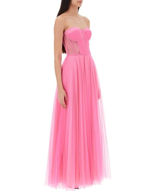 19:13 Dresscode Pink 1913 Dresscode Tulle Long Bustier Dress