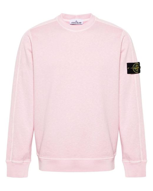 Stone Island Pink Sweatshirt With Patch for men
