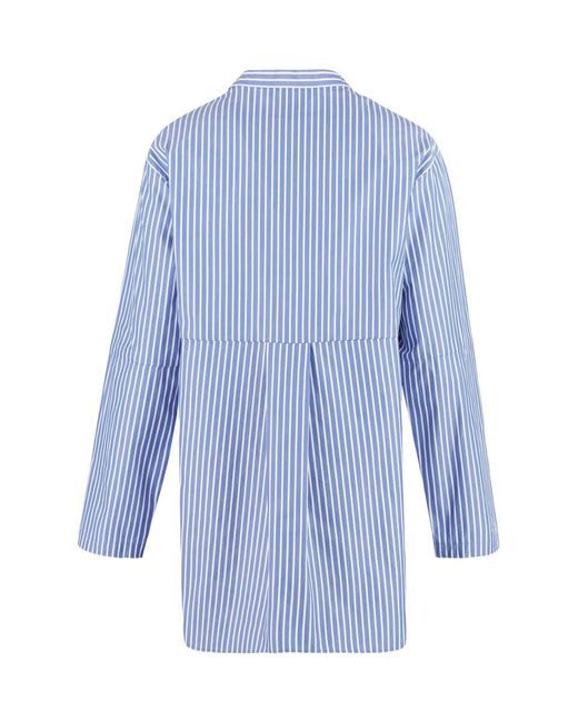 Max Mara Blue Linda Striped Cotton Shirt