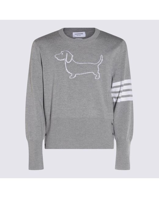 Thom Browne Gray Wool Knitwear for men