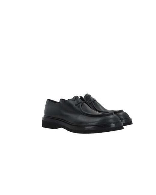 Santoni Black Flat Shoes