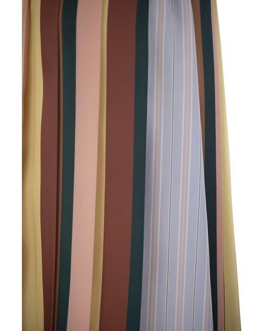 Weekend by Maxmara Brown Fagus - Pleated Skirt In Printed Twill