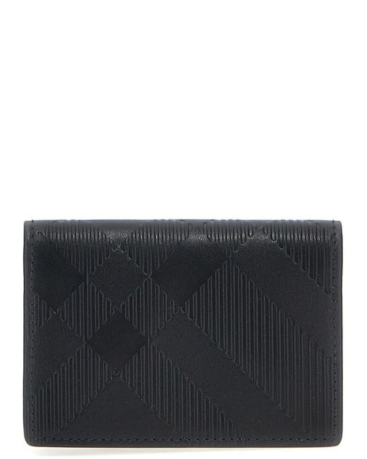 Burberry Black Check Card Holder for men