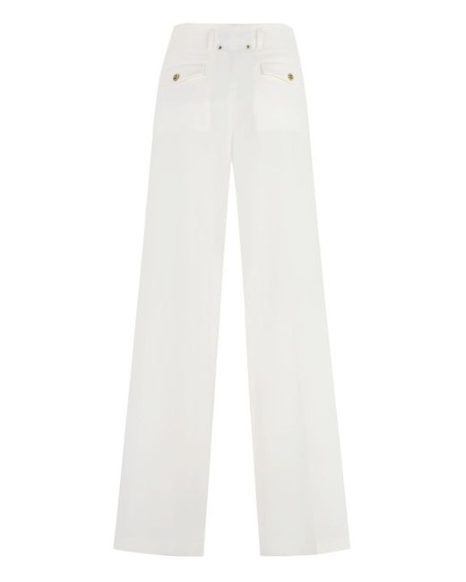 Golden Goose Deluxe Brand White Flavia Wool Blend Trousers