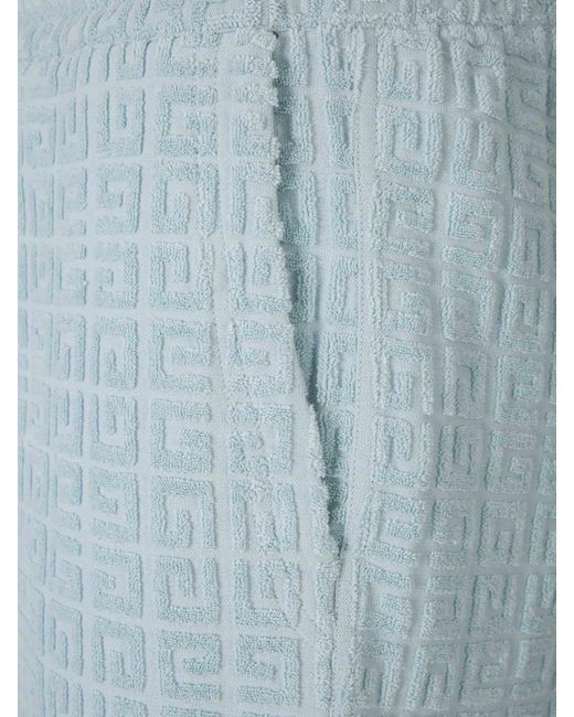Givenchy Blue Logo Towel Effect Bermuda Shorts for men