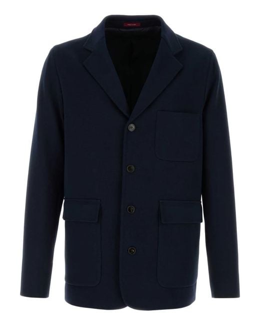 Gucci Blue Cotton Single-Breasted Jacket for men