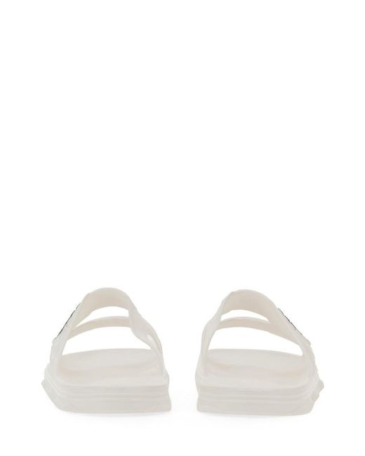 Gcds White Rubber Sandal With Logo