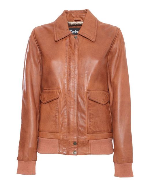 Schott Nyc Brown Leather Jacket