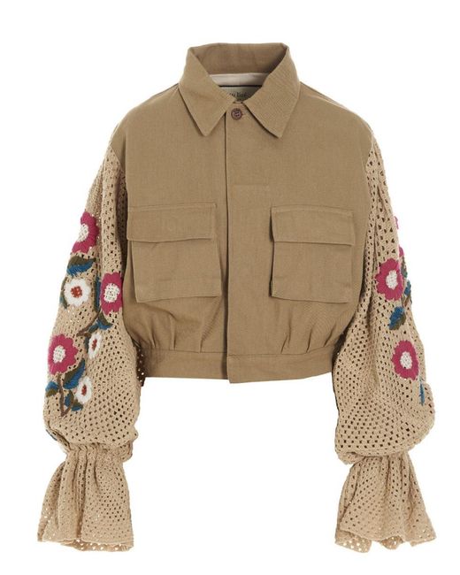 TU LIZE Natural Crochet Sleeves Jacket
