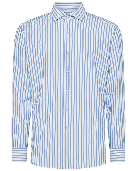 Xacus Striped Pattern Shirt in Blue for Men | Lyst