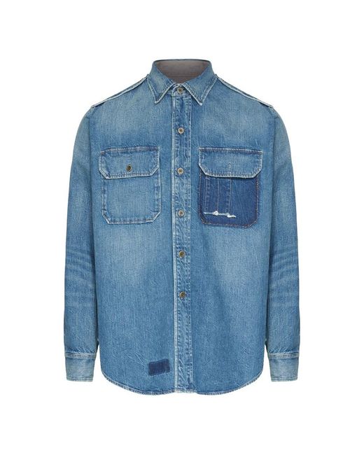 Maison Margiela Blue Denim Shirt With A 'Vintage' Effect for men