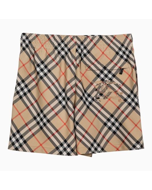 Burberry Natural Short With Check Pattern